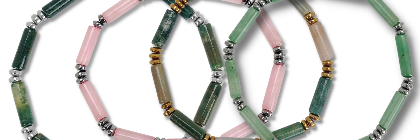 Gemstone Tube Bracelets