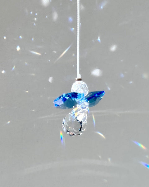 Crystal Mini Sapphire Angel Sun Catcher