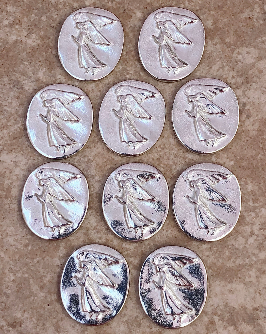 10 Pewter Pocket Angels