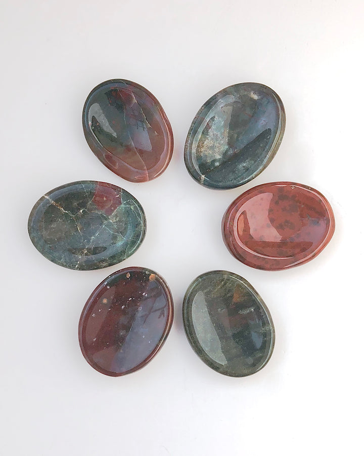 Moss Agate Worry Stone