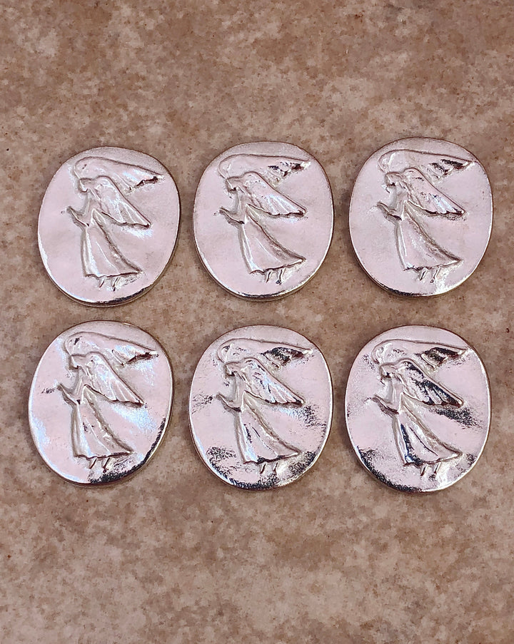 6 Pewter Pocket Angels