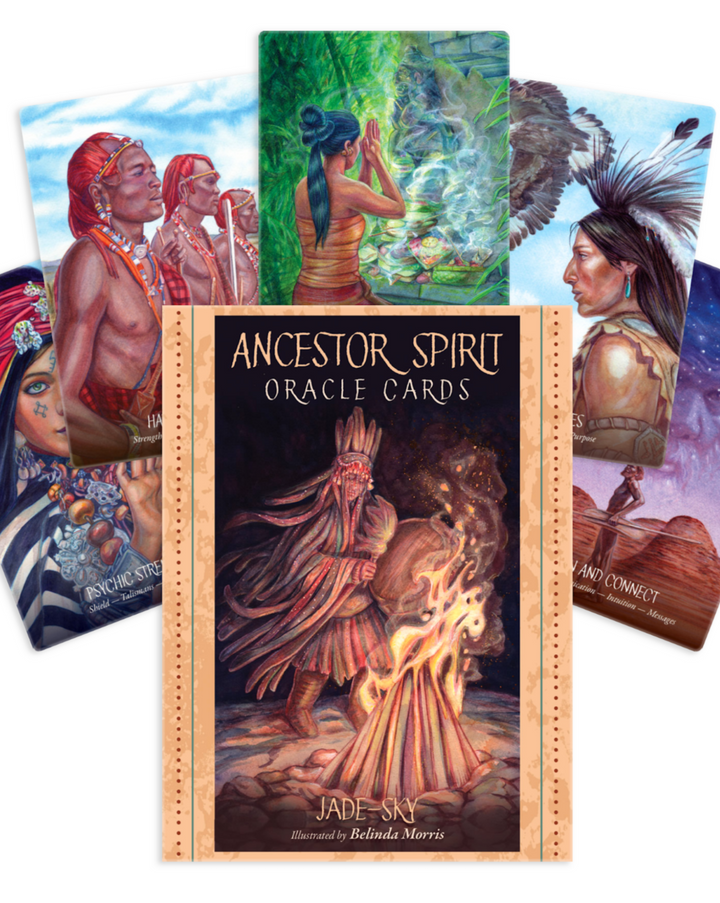 Ancestor Spirit Oracle Cards with reconnect with card samples