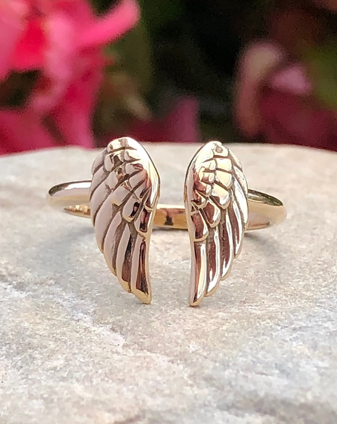Angel Wings Adjustable Bronze Ring
