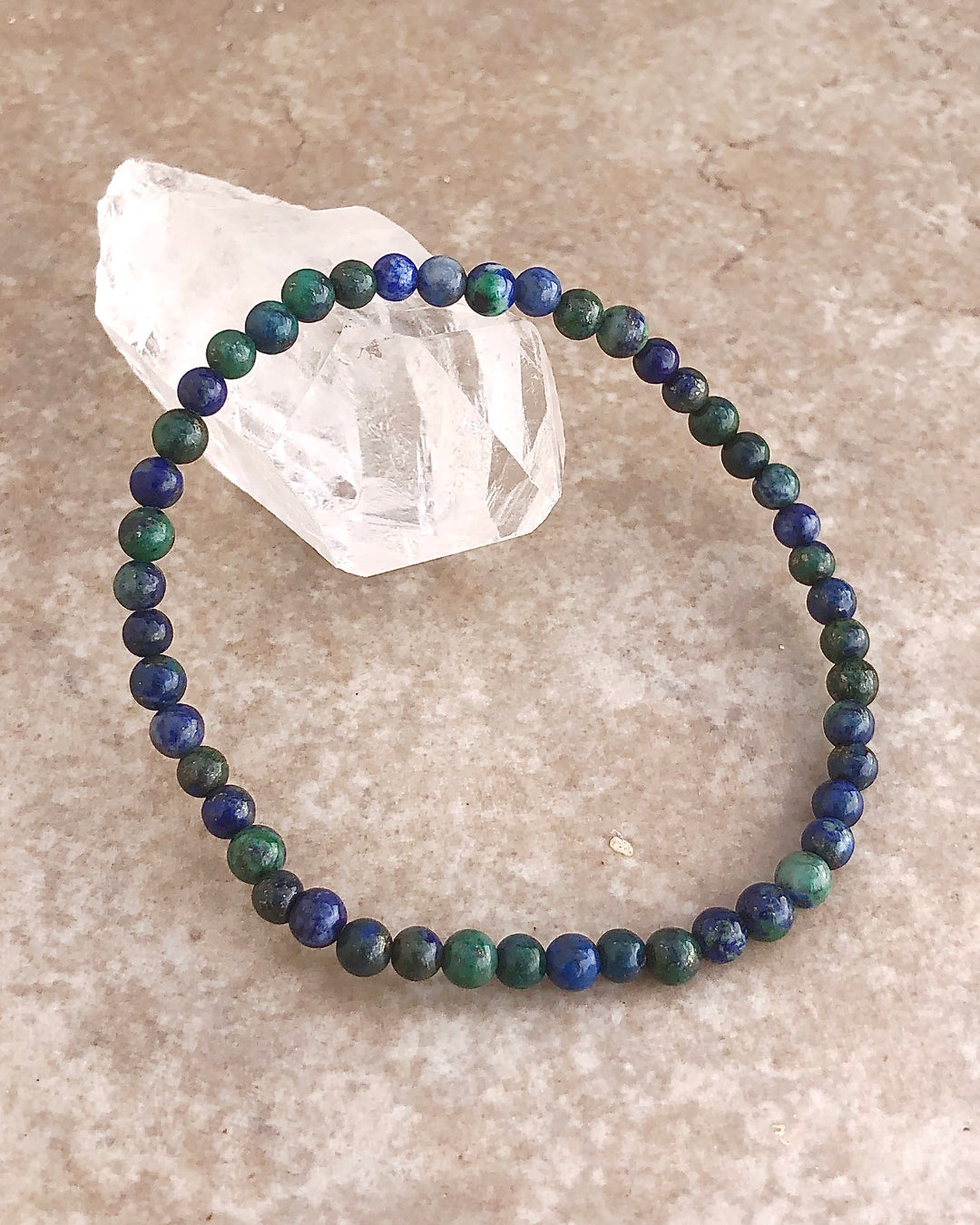 Aventurine 4mm Gemstone Bracelet on a Crystal