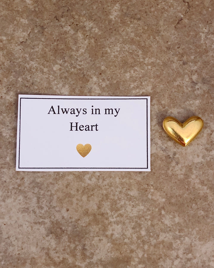 Gold Heart Token with always in my heart card