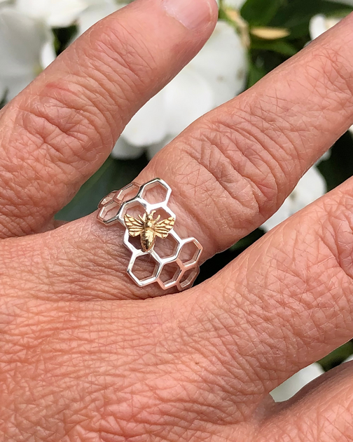 Bee honeycomb hot sale ring