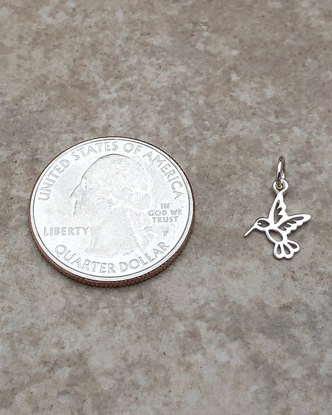 Tiny Silver Hummingbird Necklace
