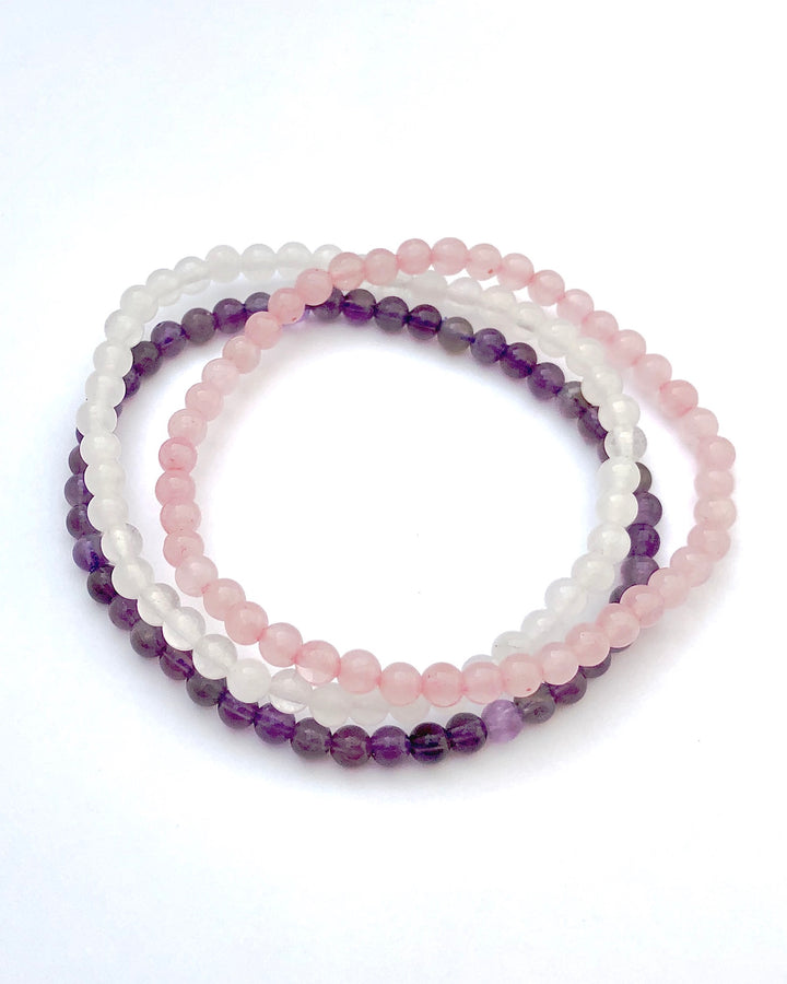 Peace and Compassion 4mm Beaded Gemstone Bracelet Set