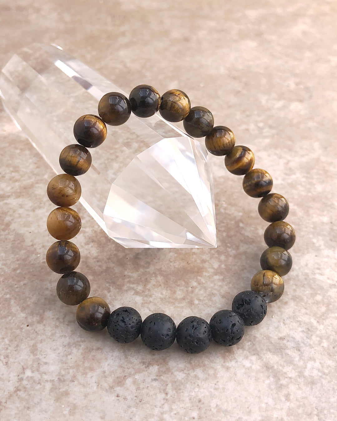 Tiger Eye and Lava Stone Bracelet