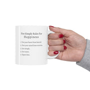 Five Simple Rules For Happiness Mug