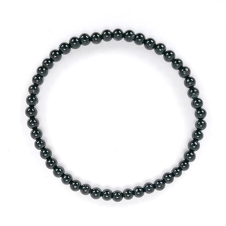 Black Agate 4mm Gemstone Bracelet