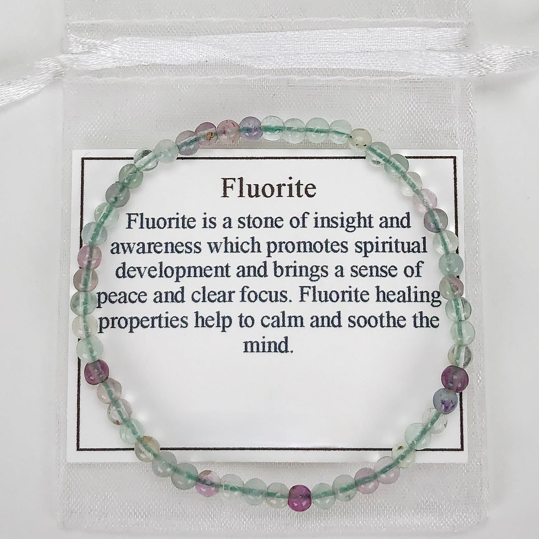 Men's Fluorite 4mm Gemstone Bracelet