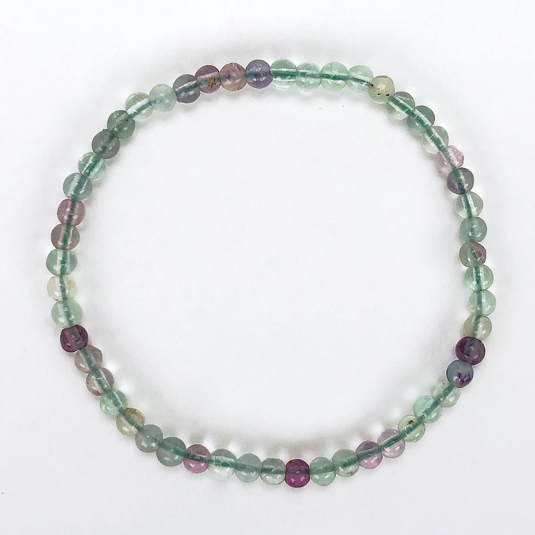 Fluorite 4mm Gemstone Bracelet