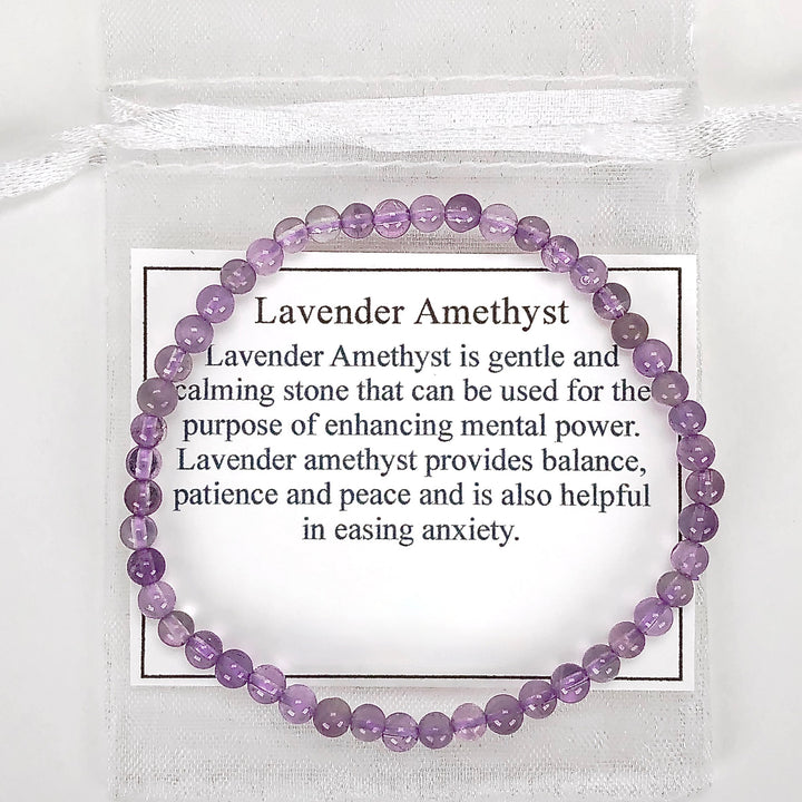 Lavender Amethyst 4mm Gemstone Bracelet