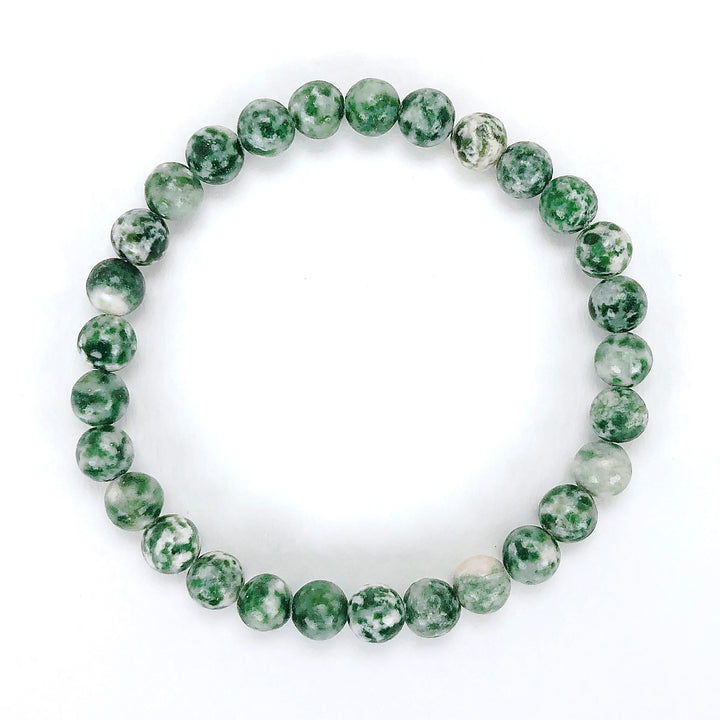 Natural Green Jade 6mm Beaded Gemstone Bracelet