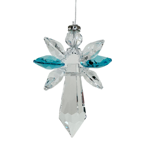 Crystal  Aquamarine Angel Sun Catcher