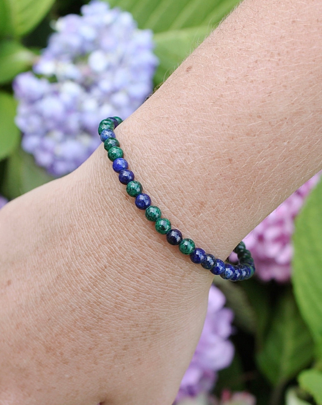 Aventurine 4mm Gemstone Bracelet on a Wrist