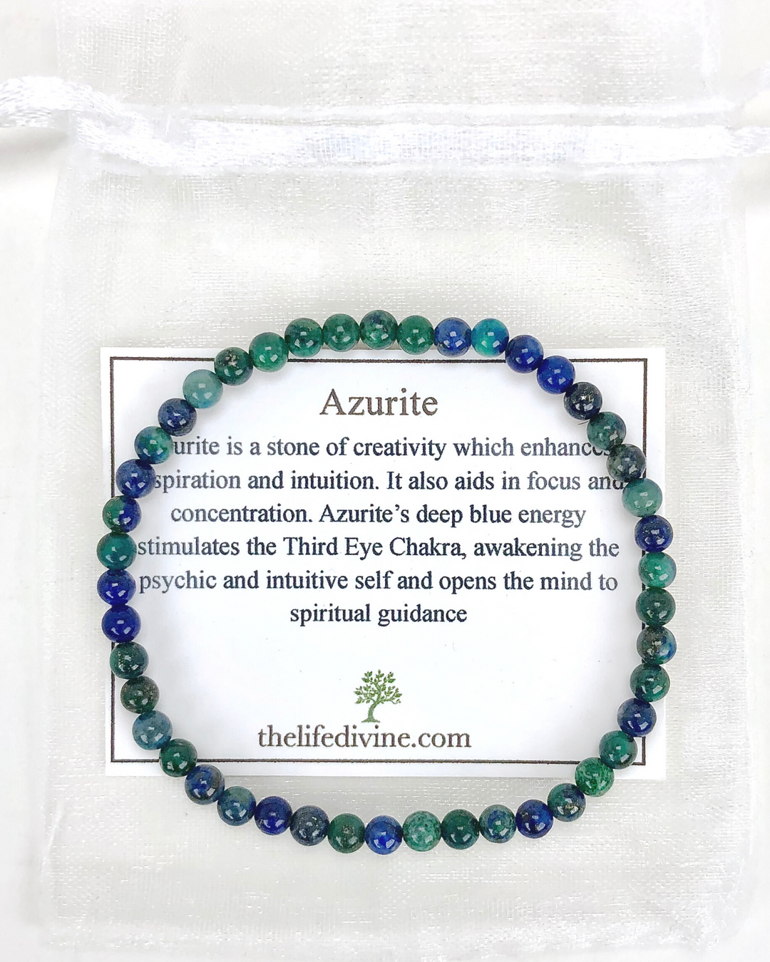 Men's Azurite Mini 4mm Gemstone Bracelet