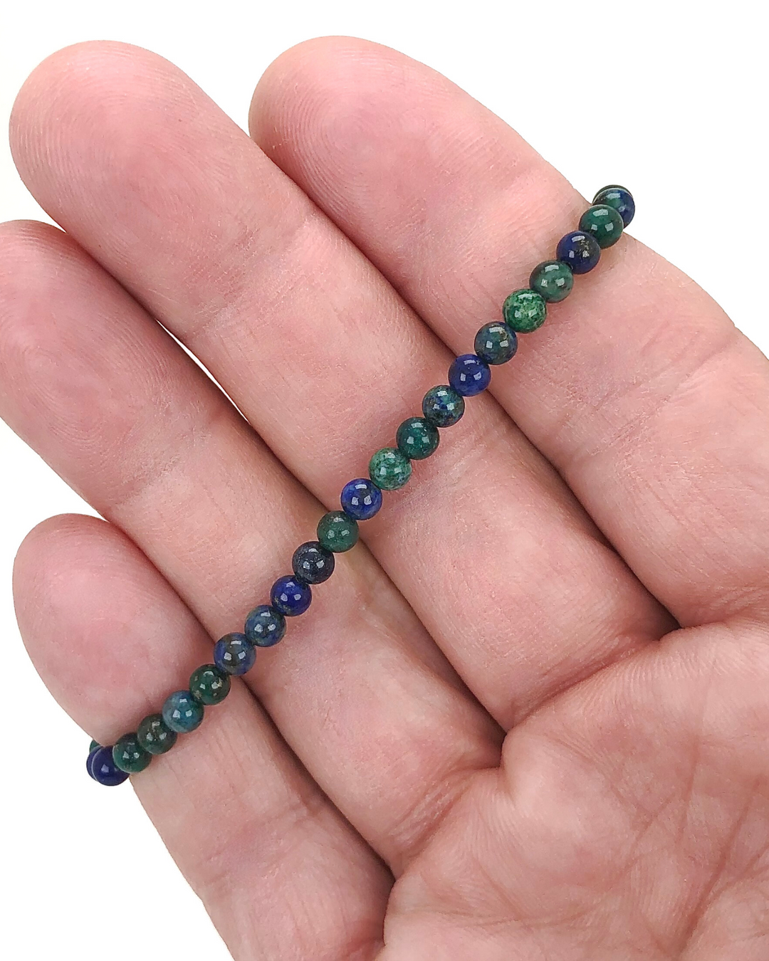 Men's Azurite Mini 4mm Gemstone Bracelet