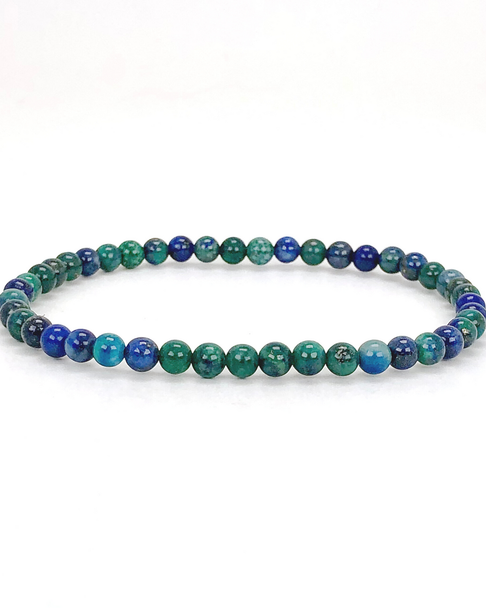 Children's Azurite 4mm Gemstone Bracelet on White Background