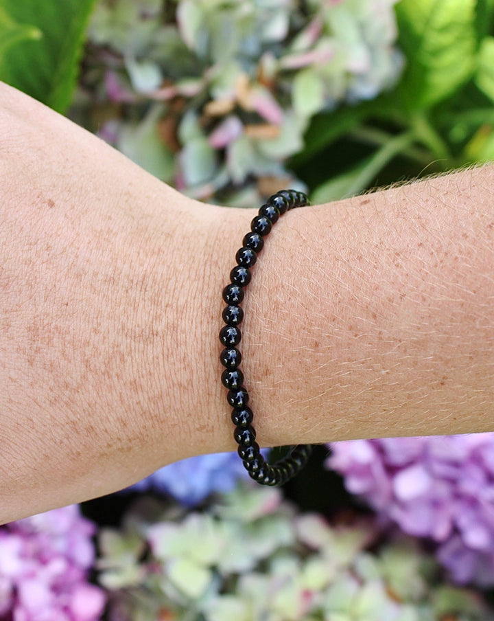 Black Tourmaline 4mm Gemstone Bracelet