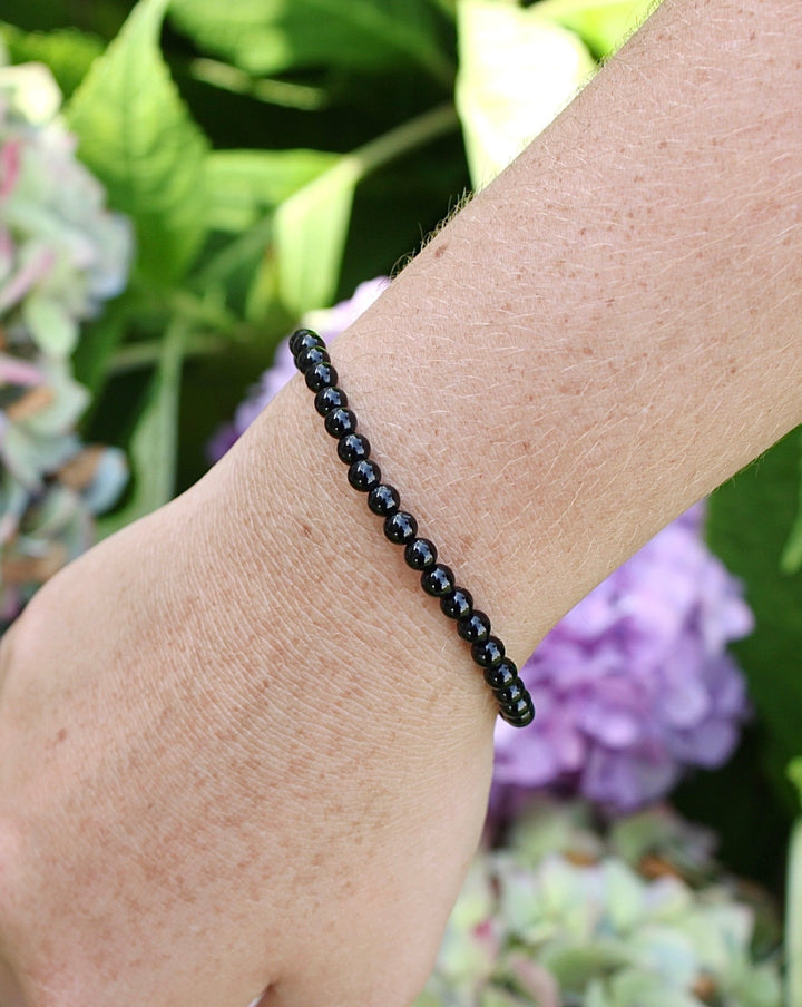 Black Tourmaline 4mm Gemstone Bracelet