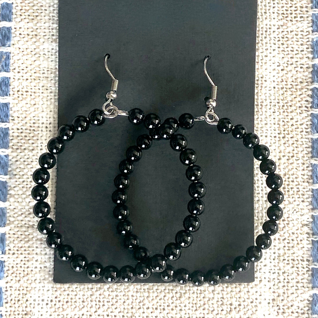 Black Agate Gemstone Earrings