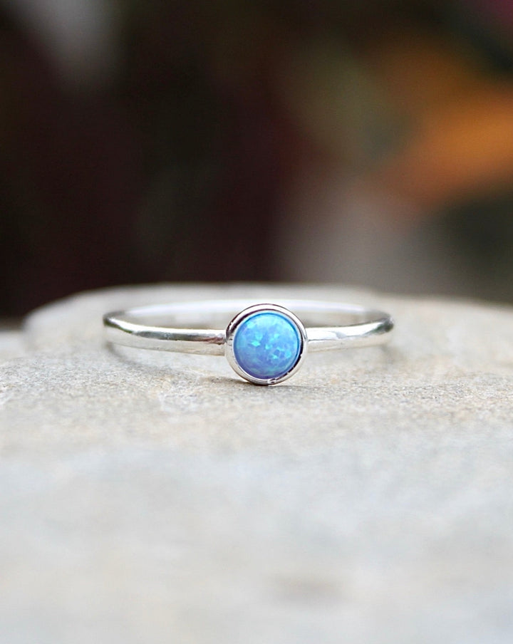 Blue Lab Opal Round Ring