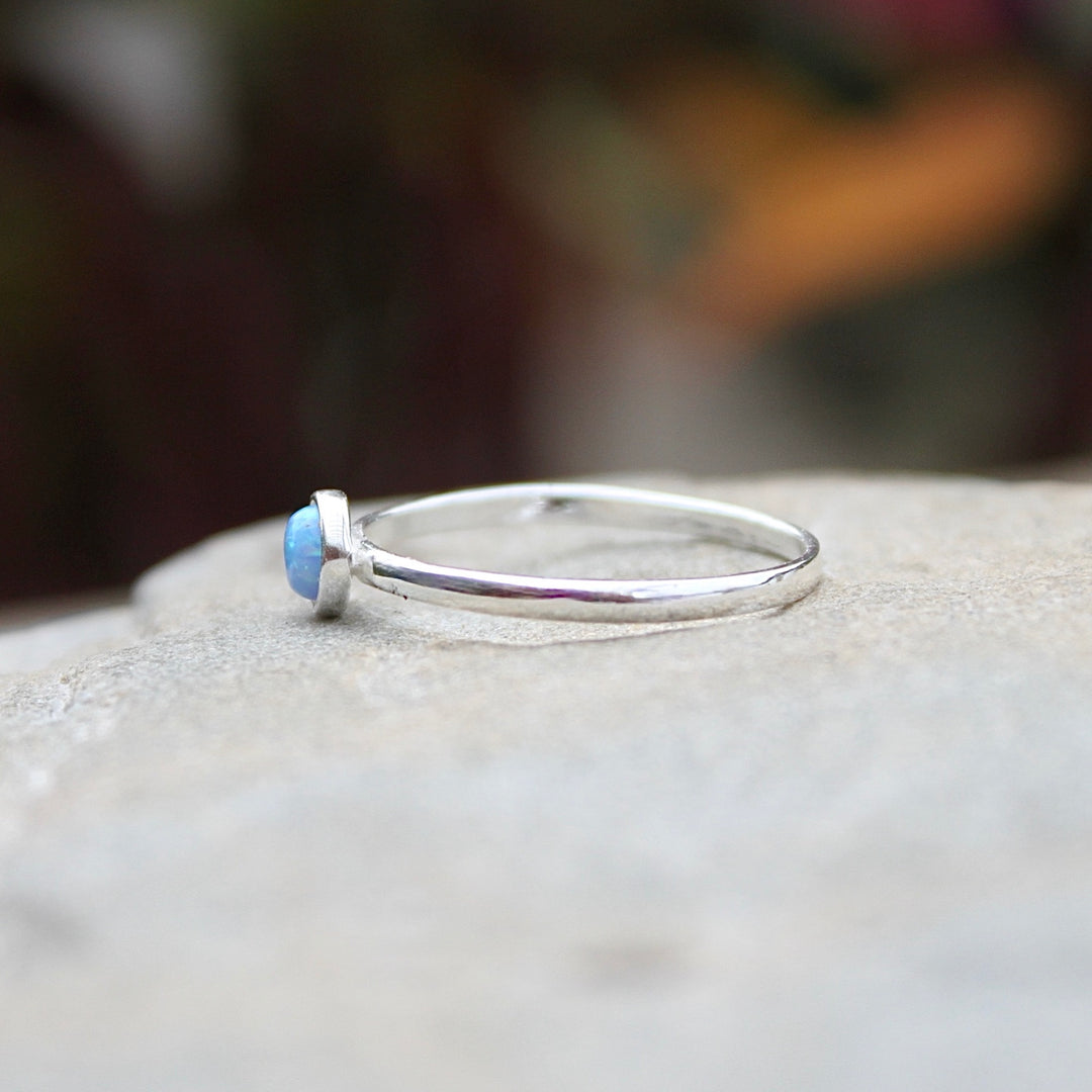 Blue Lab Opal Ring side view