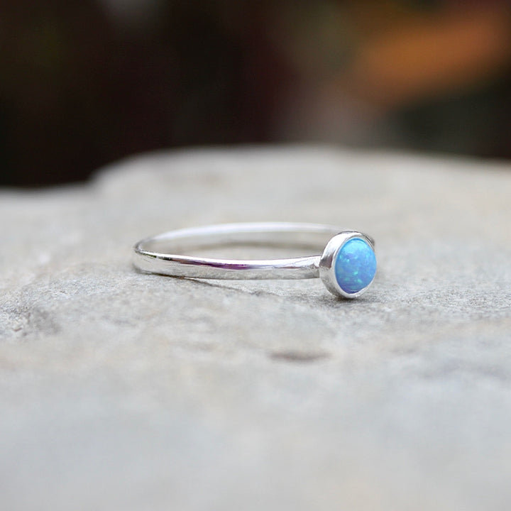 Blue Lab Opal Ring left side