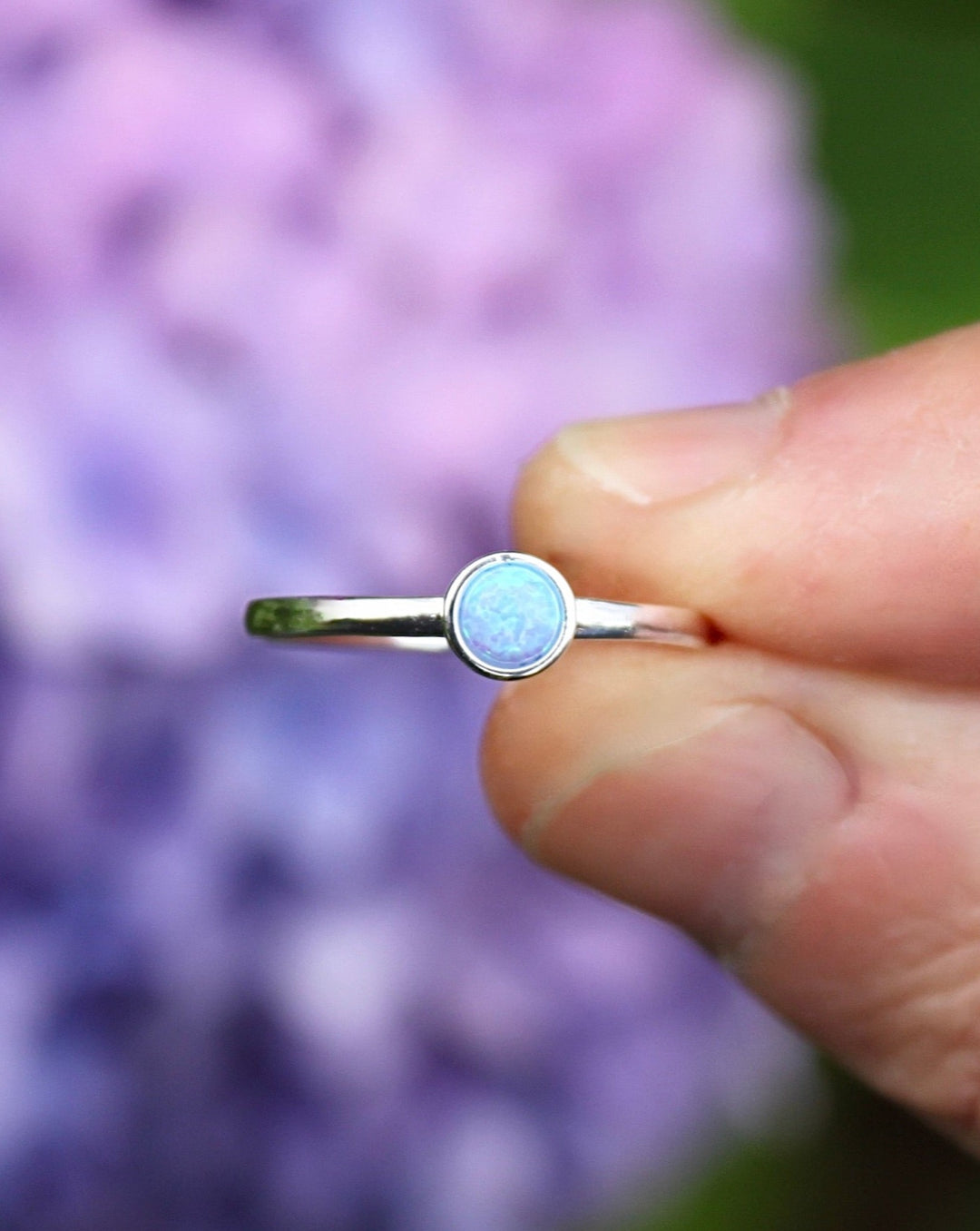 Blue Lab Opal Round Ring