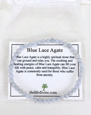 Blue Lace Agate 4mm Gemstone Bracelet