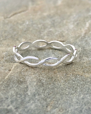 Sterling Silver Braid Ring.  This delicate ring encircles your finger with a lovely braid.  Measures approximately 1/8" H or 3mm 