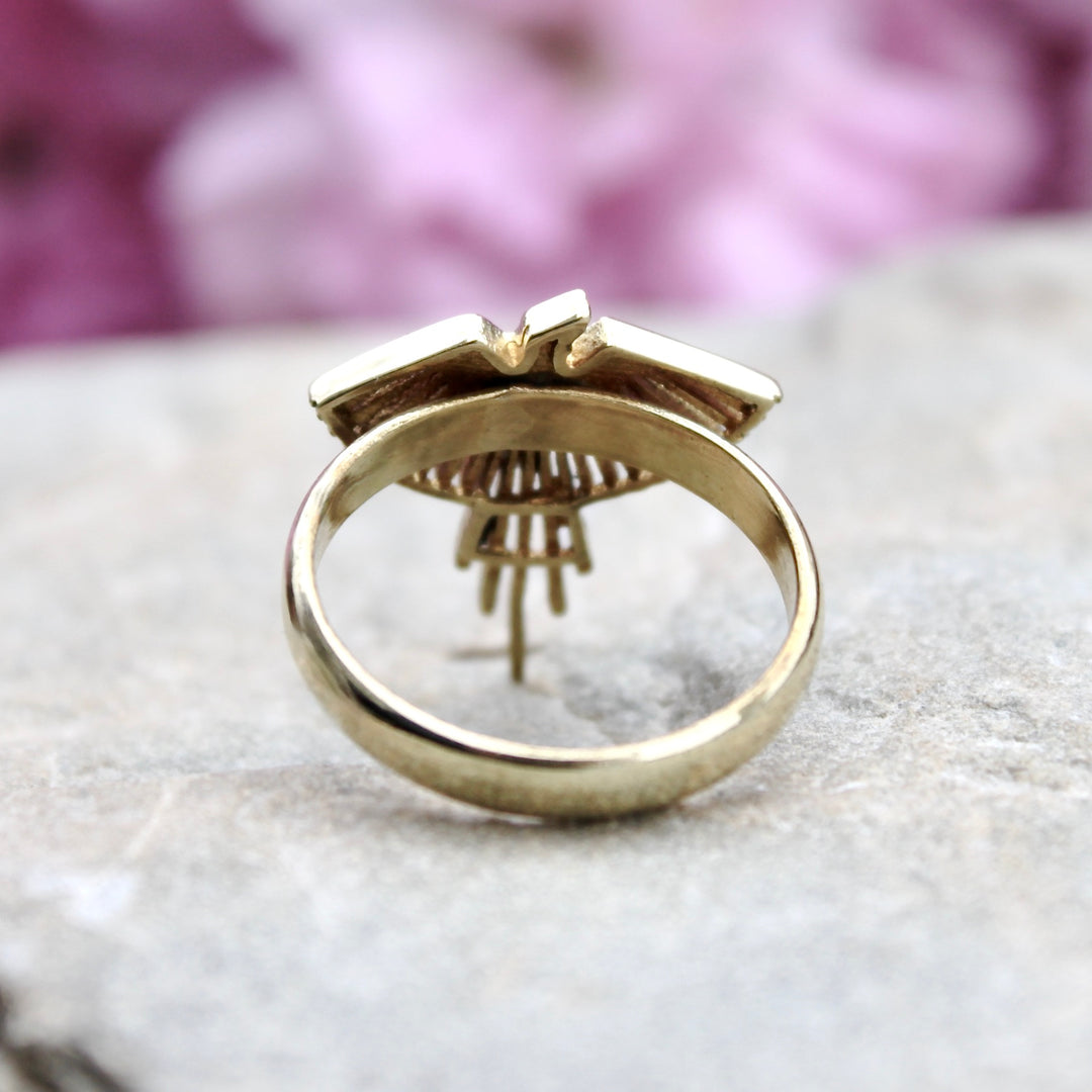 Back of Brass Phoenix Ring