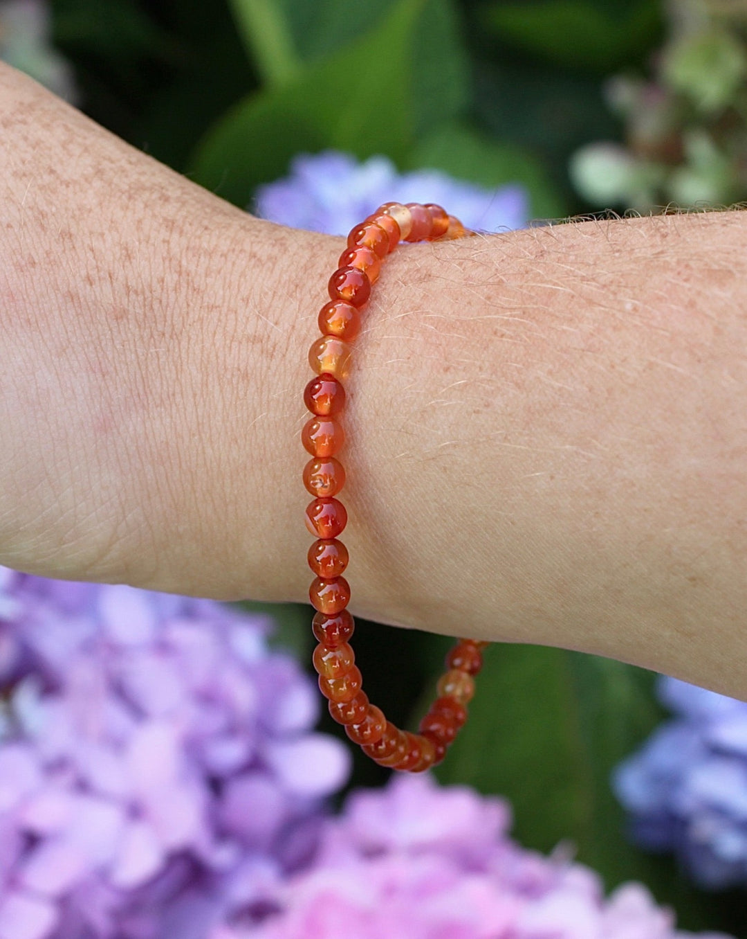 Carnelian 4mm Gemstone Bracelet