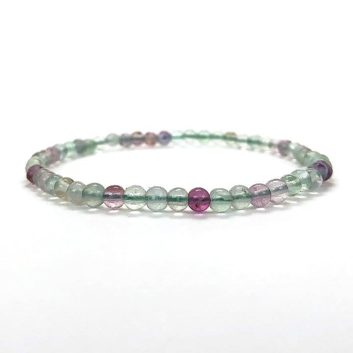 Children's Fluorite 4mm Gemstone Bracelet on a white background