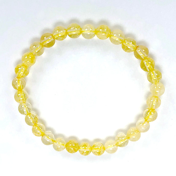 Citrine 6mm Beaded Gemstone Bracelet