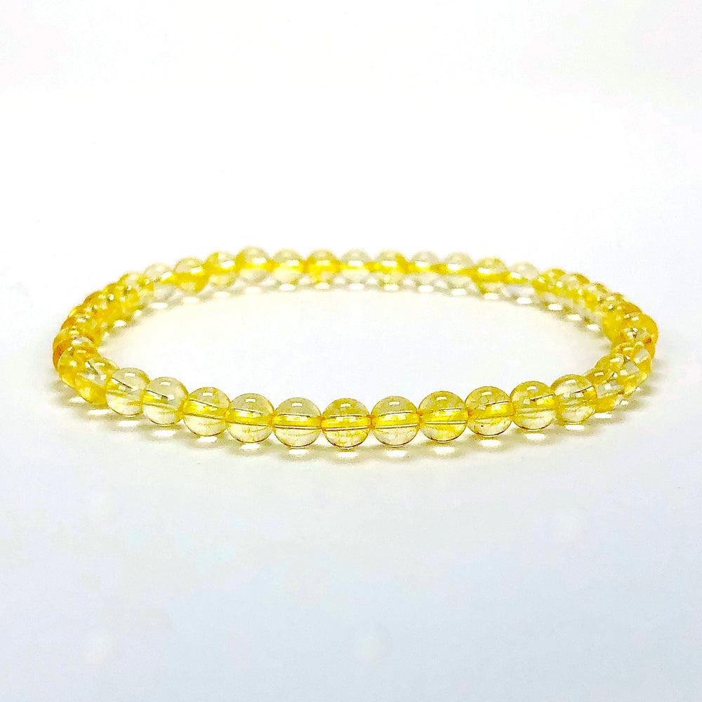 Children's Citrine 4mm Gemstone Bracelet on White Background