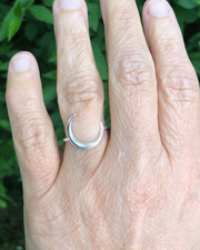 Moon Ring on Finger