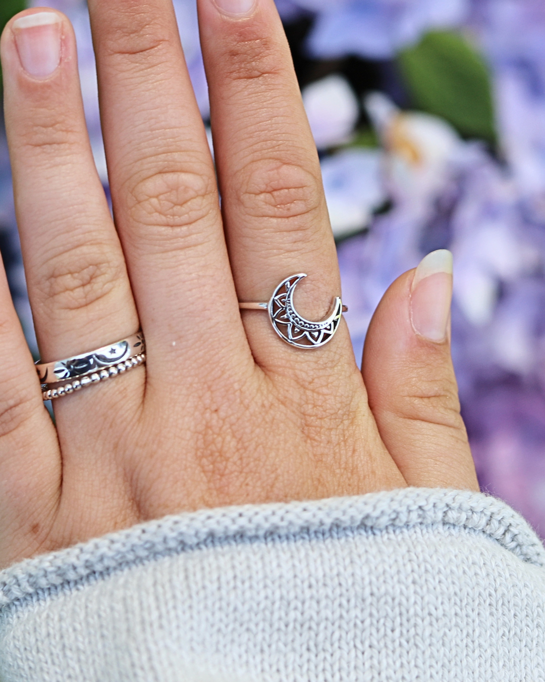 Crescent Moon Ring close up