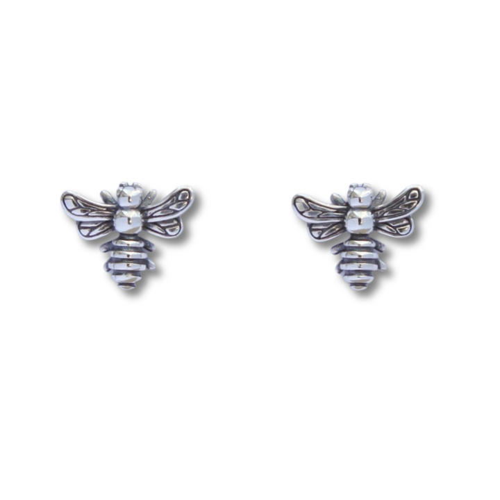 Detailed Bee Sterling Silver Earrings 