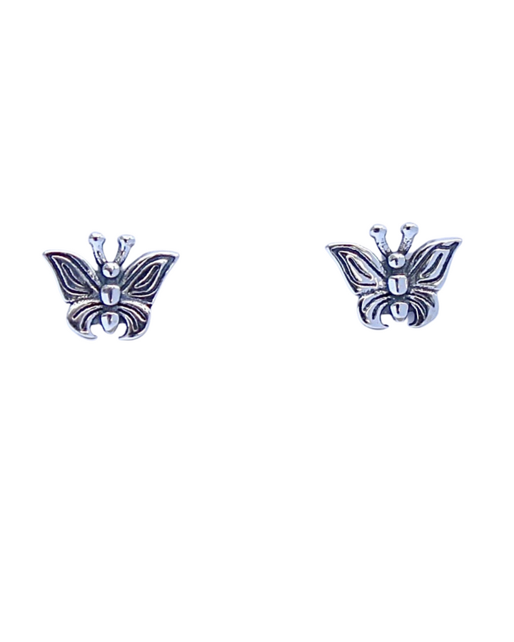 Detailed Butterfly Sterling Silver Earrings