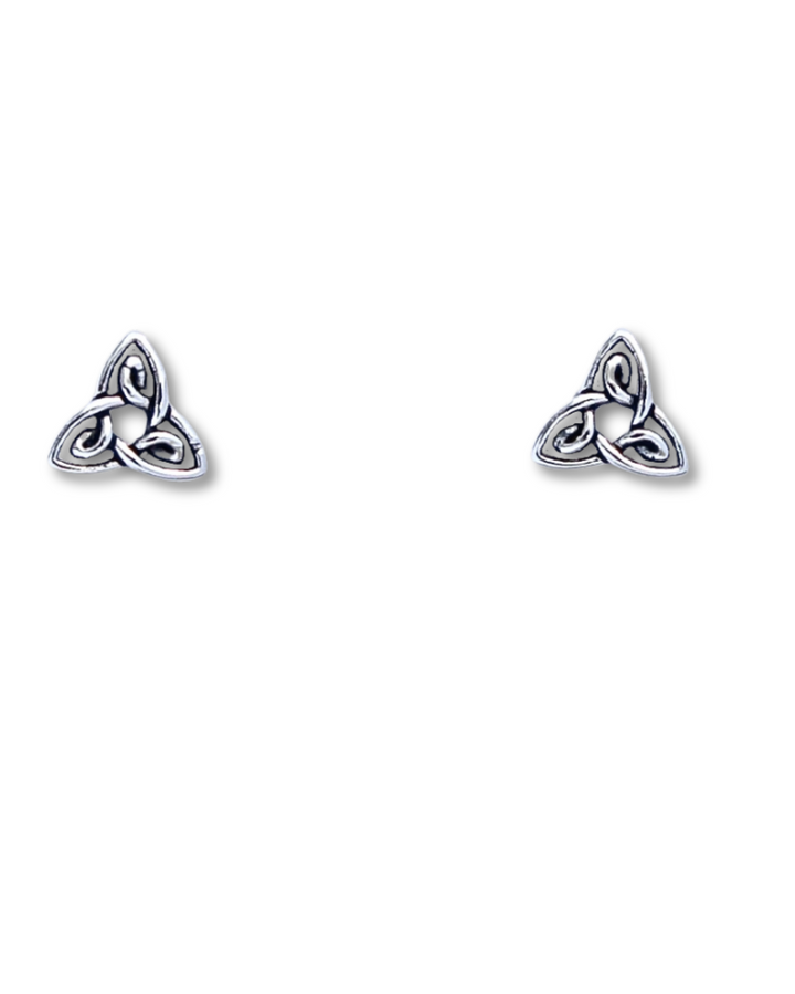 Detailed Triquetra Sterling Silver Earrings