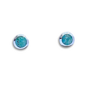 Sterling Silver Genuine Turquoise Stud Earrings
