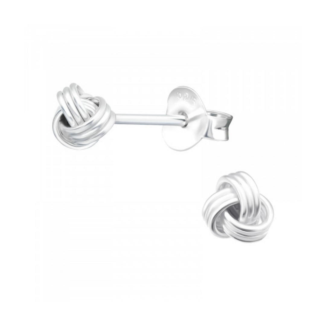 Tiny Nautical Knot Silver Earrings