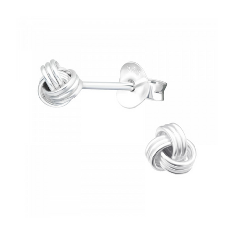 Sterling Silver Tiny Nautical Knot Stud Earrings