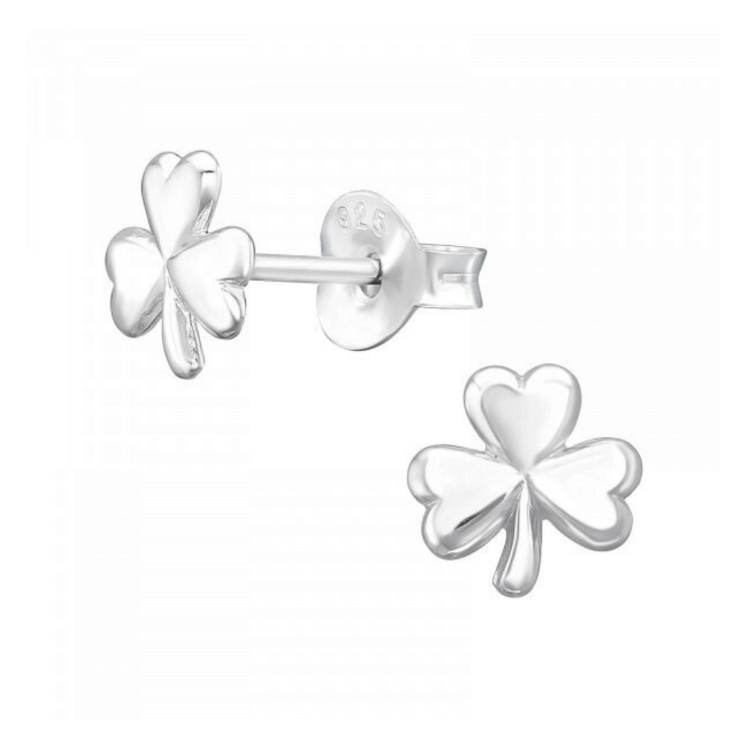 Sterling Silver Small Shamrock Stud Earrings