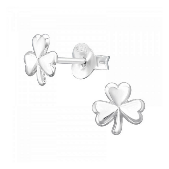 Sterling Silver Small Shamrock Stud Earrings