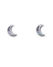 Sterling Silver Moon Stud Earrings