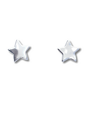 Sterling Silver Large Star Stud Earrings